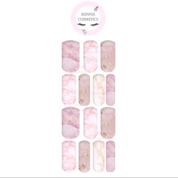 Pink marble nail decals - Picture 2 of 2
